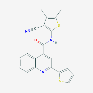 molecular formula C21H15N3OS2 B448240 N-(3-cyano-4,5-dimethyl-2-thienyl)-2-(2-thienyl)-4-quinolinecarboxamide CAS No. 354548-49-5