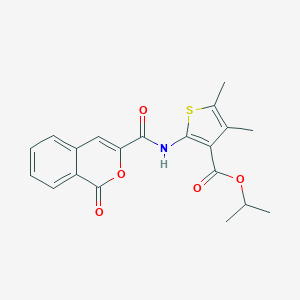 molecular formula C20H19NO5S B448252 propan-2-yl 4,5-dimethyl-2-(1-oxo-1H-isochromene-3-amido)thiophene-3-carboxylate 