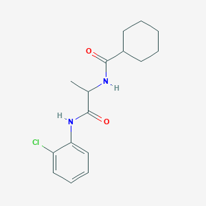 molecular formula C16H21ClN2O2 B4482581 N-{2-[(2-chlorophenyl)amino]-1-methyl-2-oxoethyl}cyclohexanecarboxamide 