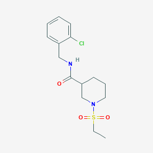 molecular formula C15H21ClN2O3S B4482587 N-(2-chlorobenzyl)-1-(ethylsulfonyl)piperidine-3-carboxamide 