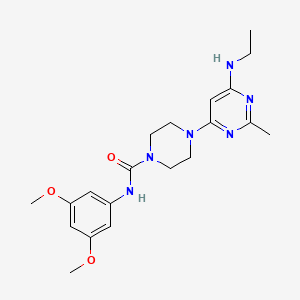 molecular formula C20H28N6O3 B4482654 N-(3,5-dimethoxyphenyl)-4-[6-(ethylamino)-2-methyl-4-pyrimidinyl]-1-piperazinecarboxamide 