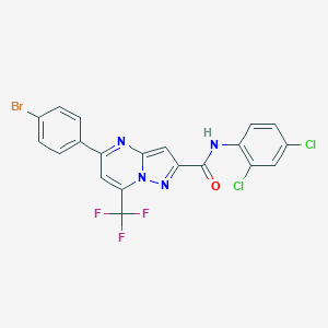 molecular formula C20H10BrCl2F3N4O B448266 5-(4-bromophenyl)-N-(2,4-dichlorophenyl)-7-(trifluoromethyl)pyrazolo[1,5-a]pyrimidine-2-carboxamide 