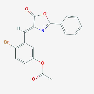 molecular formula C18H12BrNO4 B448267 4-bromo-3-[(5-oxo-2-phenyl-1,3-oxazol-4(5H)-ylidene)methyl]phenyl acetate 