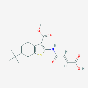 molecular formula C18H23NO5S B448272 4-{[6-Tert-butyl-3-(methoxycarbonyl)-4,5,6,7-tetrahydro-1-benzothien-2-yl]amino}-4-oxo-2-butenoic acid 