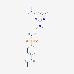 molecular formula C17H24N6O3S B4482775 N-(4-{[(2-{[4-(dimethylamino)-6-methyl-2-pyrimidinyl]amino}ethyl)amino]sulfonyl}phenyl)acetamide 