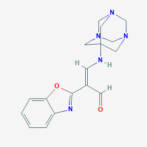 molecular formula C17H19N5O2 B448281 2-(1,3-Benzoxazol-2-yl)-3-(1,3,5-triazatricyclo[3.3.1.1~3,7~]dec-7-ylamino)acrylaldehyde 