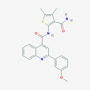 molecular formula C24H21N3O3S B448282 N-(3-carbamoyl-4,5-dimethylthiophen-2-yl)-2-(3-methoxyphenyl)quinoline-4-carboxamide 