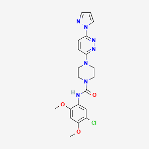 molecular formula C20H22ClN7O3 B4482831 N-(5-chloro-2,4-dimethoxyphenyl)-4-[6-(1H-pyrazol-1-yl)-3-pyridazinyl]-1-piperazinecarboxamide 
