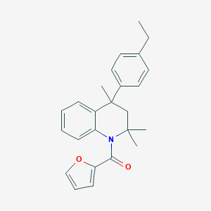 molecular formula C25H27NO2 B448289 4-(4-Ethylphenyl)-1-(2-furoyl)-2,2,4-trimethyl-1,2,3,4-tetrahydroquinoline CAS No. 300392-57-8
