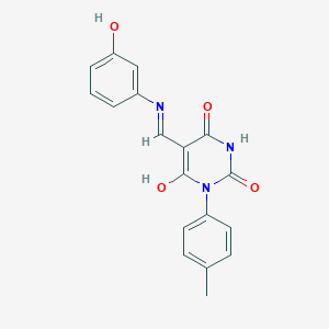 5-[(3-hydroxyanilino)methylene]-1-(4-methylphenyl)-2,4,6(1H,3H,5H)-pyrimidinetrione