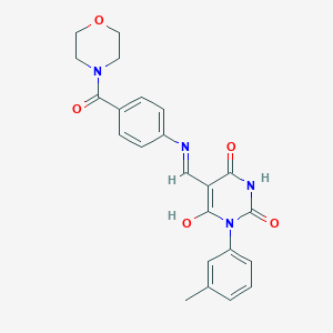 1-(3-methylphenyl)-5-{[4-(4-morpholinylcarbonyl)anilino]methylene}-2,4,6(1H,3H,5H)-pyrimidinetrione