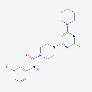 molecular formula C21H27FN6O B4482927 N-(3-Fluorophenyl)-4-[2-methyl-6-(piperidin-1-YL)pyrimidin-4-YL]piperazine-1-carboxamide 