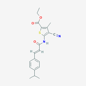 Ethyl 4-cyano-5-{[3-(4-isopropylphenyl)acryloyl]amino}-3-methyl-2-thiophenecarboxylate