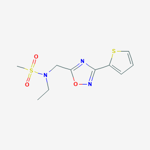molecular formula C10H13N3O3S2 B4482956 N-ethyl-N-{[3-(thiophen-2-yl)-1,2,4-oxadiazol-5-yl]methyl}methanesulfonamide 