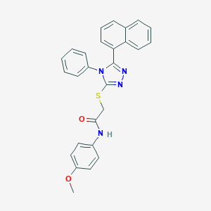 molecular formula C27H22N4O2S B448302 N~1~-(4-METHOXYPHENYL)-2-{[5-(1-NAPHTHYL)-4-PHENYL-4H-1,2,4-TRIAZOL-3-YL]SULFANYL}ACETAMIDE 
