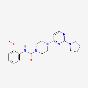 molecular formula C21H28N6O2 B4483034 N-(2-methoxyphenyl)-4-[6-methyl-2-(1-pyrrolidinyl)-4-pyrimidinyl]-1-piperazinecarboxamide 