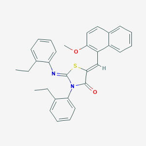 3-(2-Ethylphenyl)-2-[(2-ethylphenyl)imino]-5-[(2-methoxy-1-naphthyl)methylene]-1,3-thiazolidin-4-one