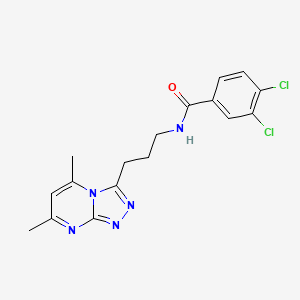 molecular formula C17H17Cl2N5O B4483129 3,4-dichloro-N-[3-(5,7-dimethyl[1,2,4]triazolo[4,3-a]pyrimidin-3-yl)propyl]benzamide 