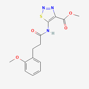 molecular formula C14H15N3O4S B4483171 methyl 5-{[3-(2-methoxyphenyl)propanoyl]amino}-1,2,3-thiadiazole-4-carboxylate 