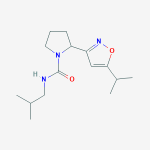 molecular formula C15H25N3O2 B4483196 N-isobutyl-2-(5-isopropyl-3-isoxazolyl)-1-pyrrolidinecarboxamide 