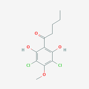 molecular formula C12H14Cl2O4 B044832 1-(3,5-Dichloro-2,6-dihydroxy-4-methoxyphenyl)pentan-1-one CAS No. 113411-16-8