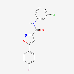 molecular formula C16H10ClFN2O2 B4483220 N-(3-chlorophenyl)-5-(4-fluorophenyl)-1,2-oxazole-3-carboxamide 