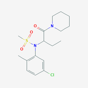 molecular formula C17H25ClN2O3S B4483242 N-(5-chloro-2-methylphenyl)-N-[1-(1-piperidinylcarbonyl)propyl]methanesulfonamide 