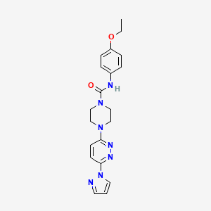 molecular formula C20H23N7O2 B4483253 N-(4-ethoxyphenyl)-4-[6-(1H-pyrazol-1-yl)-3-pyridazinyl]-1-piperazinecarboxamide 