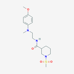 molecular formula C17H27N3O4S B4483315 N-{2-[(4-methoxyphenyl)(methyl)amino]ethyl}-1-(methylsulfonyl)-3-piperidinecarboxamide 