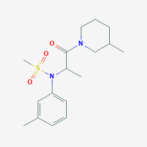 molecular formula C17H26N2O3S B4483327 N-[1-methyl-2-(3-methyl-1-piperidinyl)-2-oxoethyl]-N-(3-methylphenyl)methanesulfonamide 