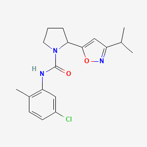 molecular formula C18H22ClN3O2 B4483395 N-(5-Chloro-2-methylphenyl)-2-[3-(propan-2-YL)-1,2-oxazol-5-YL]pyrrolidine-1-carboxamide 