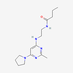 molecular formula C15H25N5O B4483428 N-(2-{[2-methyl-6-(1-pyrrolidinyl)-4-pyrimidinyl]amino}ethyl)butanamide 