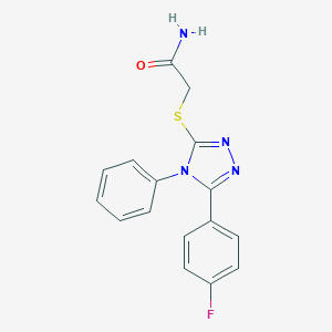 molecular formula C16H13FN4OS B448344 2-{[5-(4-fluorophenyl)-4-phenyl-4H-1,2,4-triazol-3-yl]sulfanyl}acetamide 