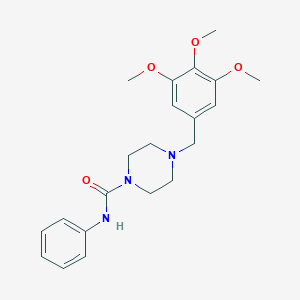 molecular formula C21H27N3O4 B4483459 N-Phenyl-4-(3,4,5-trimethoxybenzyl)tetrahydro-1(2H)-pyrazinecarboxamide 