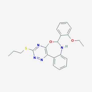molecular formula C21H22N4O2S B448346 6-(2-Ethoxyphenyl)-3-(propylsulfanyl)-6,7-dihydro[1,2,4]triazino[5,6-d][3,1]benzoxazepine 