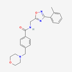 molecular formula C22H24N4O3 B4483487 N-{[3-(2-methylphenyl)-1,2,4-oxadiazol-5-yl]methyl}-4-(4-morpholinylmethyl)benzamide 