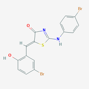 molecular formula C16H10Br2N2O2S B448353 (5Z)-2-(4-bromoanilino)-5-[(5-bromo-2-hydroxyphenyl)methylidene]-1,3-thiazol-4-one 