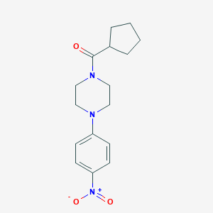 molecular formula C16H21N3O3 B448354 1-(Cyclopentylcarbonyl)-4-{4-nitrophenyl}piperazine 