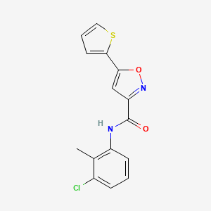 molecular formula C15H11ClN2O2S B4483582 N-(3-chloro-2-methylphenyl)-5-(2-thienyl)-3-isoxazolecarboxamide 