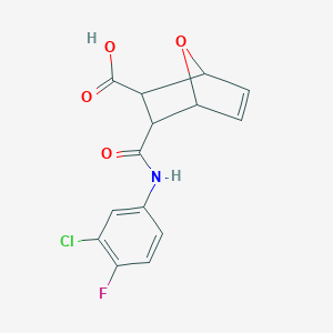 molecular formula C14H11ClFNO4 B448360 3-[(3-Chloro-4-fluoroanilino)carbonyl]-7-oxabicyclo[2.2.1]hept-5-ene-2-carboxylic acid 