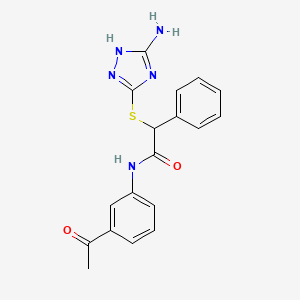 molecular formula C18H17N5O2S B4483609 N-(3-acetylphenyl)-2-[(3-amino-1H-1,2,4-triazol-5-yl)thio]-2-phenylacetamide 
