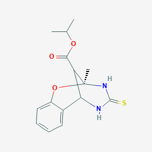 molecular formula C15H18N2O3S B448363 isopropyl (9S)-9-methyl-11-thioxo-8-oxa-10,12-diazatricyclo[7.3.1.0~2,7~]trideca-2,4,6-triene-13-carboxylate 