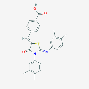 molecular formula C27H24N2O3S B448364 4-({3-(3,4-Dimethylphenyl)-2-[(3,4-dimethylphenyl)imino]-4-oxo-1,3-thiazolidin-5-ylidene}methyl)benzoic acid 