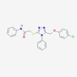 molecular formula C23H19ClN4O2S B448367 2-({5-[(4-chlorophenoxy)methyl]-4-phenyl-4H-1,2,4-triazol-3-yl}sulfanyl)-N-phenylacetamide CAS No. 131942-87-5