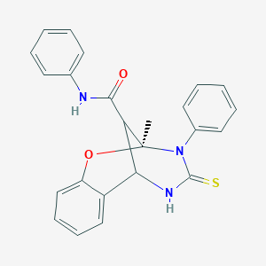 molecular formula C24H21N3O2S B448368 (9S)-9-Methyl-N,10-diphenyl-11-sulfanylidene-8-oxa-10,12-diazatricyclo[7.3.1.02,7]trideca-2,4,6-triene-13-carboxamide CAS No. 295313-87-0