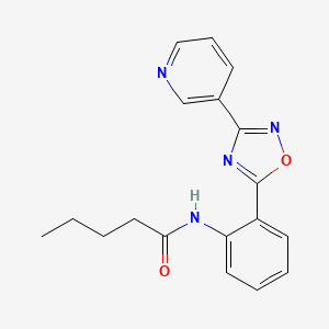molecular formula C18H18N4O2 B4483775 N-{2-[3-(3-pyridinyl)-1,2,4-oxadiazol-5-yl]phenyl}pentanamide 