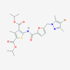molecular formula C24H28BrN3O6S B448384 DIISOPROPYL 5-[({5-[(4-BROMO-3,5-DIMETHYL-1H-PYRAZOL-1-YL)METHYL]-2-FURYL}CARBONYL)AMINO]-3-METHYL-2,4-THIOPHENEDICARBOXYLATE 