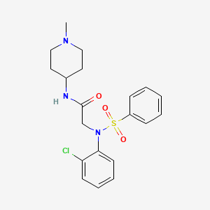molecular formula C20H24ClN3O3S B4483856 N~2~-(2-chlorophenyl)-N~1~-(1-methyl-4-piperidinyl)-N~2~-(phenylsulfonyl)glycinamide 