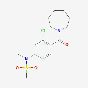molecular formula C15H21ClN2O3S B4483936 N-[4-(azepane-1-carbonyl)-3-chlorophenyl]-N-methylmethanesulfonamide 
