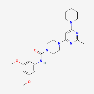 molecular formula C23H32N6O3 B4484079 N-(3,5-Dimethoxyphenyl)-4-[2-methyl-6-(piperidin-1-YL)pyrimidin-4-YL]piperazine-1-carboxamide 